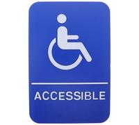 Ciieeo Señal Autoadhesiva de Accesibilidad para Silla de Ruedas con Braille, Letrero Azul para Entrada de Baño Accesible Unisex, Resistente al Desgaste, para Restaurantes, Hoteles
