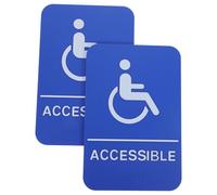Ciieeo Señal de Estacionamiento para Discapacitados 2 Unidades, Adhesiva Resistente Intemperie, Plástico Azul Táctil y Braille, Símbolo Silla de Ruedas Visible, Compatible Ada