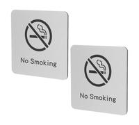 Ciieeo Señales de Prohibido Fumar 2piezas de Panel Plástico de Aluminio Color Plata Resistentes al Clima Diseño Simple para Hoteles y Hospitales