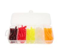 Ciieeo Señuelos de Pesca Blandos Gusanos Artificiales de Silicona 100 Unidades Multicolor Kit de Cebos para Pesca en Agua Dulce y Salada Simulado para Trucha y Lubina Accesorios al Aire