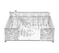 Ciieeo Servilletero de Hierro Decorativo Estilo Europeo, Dispensador de Servilletas para Encimera, Color Plateado, Tamaño Compacto, Adecuado para Cocina, Restaurante y Eventos