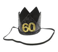 Ciieeo Sombrero de Fiesta de Cumpleaños para Adultos E Infantiles, Diseño de Tiara en Dorado y Negro, Accesorio de Celebración para Eventos Festivos