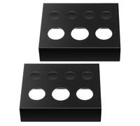 Ciieeo Soporte de Pigmento para Tatuajes Rectangular de Hierro Negro 7 Orificios, 2 Piezas, Resistente y Versátil para Maquillaje Artístico y Creación de Joyería