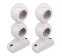 Ciieeo Soporte Doble para Barra de Cortina de Madera Blanca, Portacañas Montados Pared, Base Fija para Cortinas de Interior, 2 Piezas, Adecuado para Sala, Dormitorio y Oficina