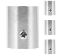 Ciieeo Soporte Metálico de Acero Inoxidable Plata para Barra de Armario Capacidad de Carga Excelente y Diseño Resistente 4 Piezas para Barra de Ducha
