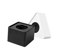 Ciieeo Soporte para Micrófono de Entrevista Estaciones de Bandera Cuadradas y Triangulares, Diseño Práctico de Abs, Fácil de Transportar, Paquete de 2 Piezas