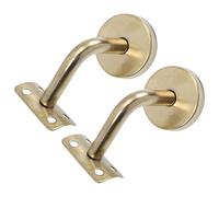 Ciieeo Soporte para Pasamanos de Pared de Acero Inoxidable Dorado 2 Piezas Fijación de Titanio 60X60 MM Soporte Robusto para Barandilla Adecuado para Escaleras y Decoración Moderna