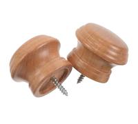 Ciieeo Tapa de Extremo Decorativa de Madera para Barra de Cortina de 28 mm, 2 Piezas con Tornillos M6, Ajuste Universal para Tratamiento de Ventanas en Oficina
