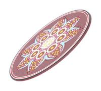 Ciieeo Tapete Bordado para Cuenco Sonoro Grande Mandala Marrón Almohadilla Redondeada para Meditación Cojín de Apoyo Artesanal para Terapia de Sonido y Música Budista