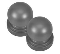 Ciieeo Tapones Decorativos Esféricos para Postes de Valla de Hierro Estampado 60 MM Color Gris Oscuro Mate 2 Piezas - Remates para Balaustres Escaleras y Cercas Exteriores
