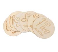 Ciieeo Tarjetas de Hitos para Ñiño, Discos para Bebés de Madera, 6 Piezas, una Sola Cara, sin Rebabas, Seguras, para Fotos de Mes y Anuncio de Nacimiento, Recién Nacidos y Bebés