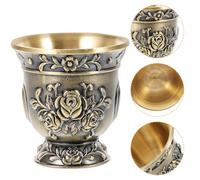 Ciieeo Taza de Té de Bronce Vintage para Beber, Taza de Metal Resistente de 150 Ml, Color Bronce Base Estable, Adecuado para Ceremonia de Té y Decoración en Hogar y Fiestas