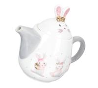 Ciieeo Tetera de Cerámica Forma de Conejito de Pascua, Tetera Grande de 1 Pieza sin Filtro, Jarra para Té Caliente y Frío, Diseño Cocina y Comedor