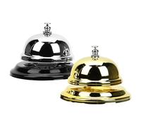 Ciieeo Timbres de Llamada para Servicio de Restaurante y Oficina, Set 2 Piezas Metal Dorado y Plateado, Campanas de Escritorio Compactas para Recepción y Barra, Sonido Fuerte para