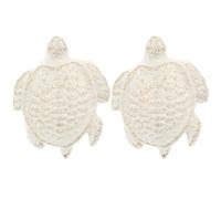Ciieeo Tiradores de Cajón de Hierro Fundido Estilo Mediterráneo Temática Oceánica de Tortuga Blanca, 2 Piezas, Pomos para Muebles Infantiles y Armarios, Perillas Decorativas para Hogar