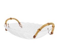 Ciieeo Transparente con Asas de Bambú Organizador de Frutas y Aperitivos Bandeja Decorativa para Cocina y Salón Gran Capacidad y Diseño Elegante