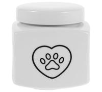 Ciieeo Urna para Cenizas de Mascotas de Cerámica Diseño de Corazón y Huellas 500 Ml Caja Conmemorativa para Gatos y Perros Recuerdo Funerario para Animales Pequeños Protección