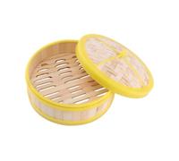 Ciieeo Vaporera De Bambú Con Cesta y Tapa 20 Cm Material Ecológico Adecuado Para Dumplings y Verduras Cocina Asiática Utensilio De Cocina