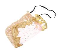 Ciieeo Velo Facial de Poliéster Rosa para Danza del Vientre, Accesorio No Irritante y Cómodo para Actuaciones en Escenario y Cosplay de Mujer