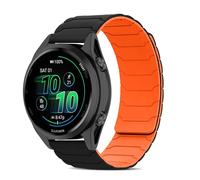 CiimWaa 20mm Correas Compatibles con Garmin Forerunner 570 42mm/Vivoactive 6/5/Approach S50/S44, Magnética Deportivas de Silicona Correas, Watch Bandas para garmin Forerunner 165 Negro/Naranja