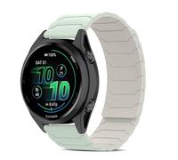 CiimWaa 20mm Correas Compatibles con Garmin Forerunner 570 42mm/Vivoactive 6/5/Approach S50/S44, Magnética Deportivas de Silicona Correas, Watch Bandas para garmin Forerunner 165/165 Music Verde/Beige
