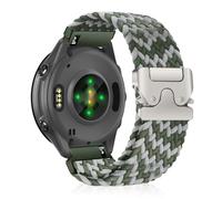 CiimWaa 20mm Correas de Reloj Compatible con Garmin Forerunner 570 42mm/Garmin Vivoactive 6/5/Approach S50/S44, Nailon Suave Estirables Correas para garmin Forerunner 165/165 Music Gris/Verde