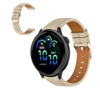 CiimWaa 20mm Correas de Reloj de Cuero para Garmin Forerunner 570 42mm/Vivoactive 6/5/Approach S50/S44/Forerunner 165/165 Music, Vintage Correa de Repuesto para Garmin Venu Sq [20mm Beige]