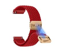 CiimWaa 20mm Correas Elástica Nylon Correa, 20mm/22mm Trenzada Magnética Reloj de Repuesto para Mujer Hombre, Correas Deportivas de Nailon Suave Transpirable [20 mm Rojo]