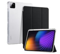 CiimWaa Funda para Xiaomi Pad 7/Xiaomi 7 Pro/Mi Poco Pad X1 11,2 pulgadas, funda ultrafina de piel sintética de poliuretano de silicona, funda trasera con función atril y soporte para bolígrafo