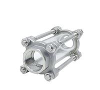 CIJIAOPOYU Mirilla de Acero Inoxidable 304 con Rosca Hembra CHS11F-150, Mirilla de Vidrio for tubería, indicador de Flujo de Agua de 4 Puntos((304NPT) DN25(1 Inch))