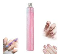 Cikiki Bolígrafo de 5 pétalos para uñas, punta fina de 1,8 mm, herramienta de diseño de flores de un trazo con mango de purpurina, para principiantes y profesionales, pintura, esculpir, diamantes de