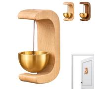 Cikiki Timbre magnético para puerta, campanilla magnética de madera, decoración de timbre de madera, hecho a mano, timbre de tienda para abrir puertas, regalos para inauguración de la casa
