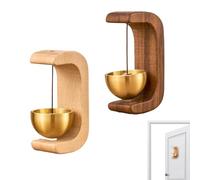 Cikiki Timbre magnético para puerta, campanilla magnética de madera, decoración de timbre de madera, hecho a mano, timbre de tienda para abrir puertas, regalos para inauguración de la casa