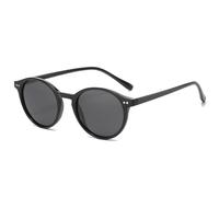 CIKJUK Gafas de sol para niños, polarizadas, redondas, jóvenes, niñas, clásicas, adolescentes, niños, gafas de sol UV400, protección para 8-18 años, negro/negro