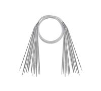 Cikonielf 11 Pares de Agujas de Tejer Circulares de Acero Inoxidable Juego de Tejido Profesional de Ganchillo de Ganchillo Juego de Agujas de Tejer Circulares de Metal en Diferentes tamaños(43cm)