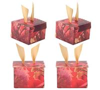 Cikonielf 25 Juegos De Cajas De Dulces Cuadradas De Cartón, Caja De Regalo De Banquete De Boda Europea Para Galletas De Chocolate, Joyería De 3.3 X 2.2 Pulgadas(Rojo)