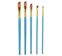 Cikonielf 5pcs Pinceles de Pintura de Pincel de Dibujo de Pelo de Nylon Azul Set Punta Redonda Punta de Nylon Pincel de Artista Pinceles de acrílico Conjunto de Pintura de Arte Herramienta(Diagonal)