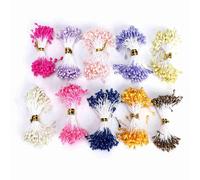 Cikonielf 900 Piezas Mini Estambres Artificiales para Flores, Estambres Decorativos en Colores Cálidos, 3MM, para Decoración de Bodas y Manualidades DIY