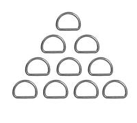 Cikonielf Anillos en D de Metal, 15mm, 10 Piezas, Hebillas Multiusos para Correas de Bolsos, Cinturones, Macramé, Correas de Cuello para Mascotas, Estaño