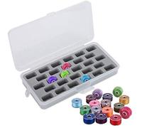 Cikonielf Caja de Almacenamiento Transparente para Bobinas de Máquina de Coser, 28 Compartimentos, Organizador de Plástico para Accesorios de Costura