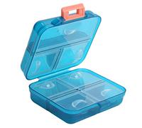 Cikonielf Caja De Pastillas Portátil De 7 Rejillas, Organizador De Pastillas, Contenedor De Almacenamiento, Caja, Subpaquete Con Tapa De Sellado(Verde Oscuro)