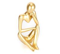 Cikonielf Escultura Dorada Adornos Pensador decoración del hogar Estatua de Pensador Escritorio DIY decoración Pensador Gente Escultura de Adorno Abstracto