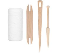 Cikonielf Hilo de Urdimbre de Algodón para Telar, con Lanzadera de Madera, para Tejer Alfombras y Tapices