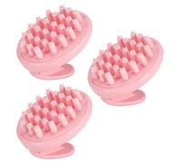 Cikonielf Masajeador De Cuero Cabelludo Para El Cabello, Cepillo Para Champú, Champú De Peluquería Universal Para Adultos, Peine Para Lavar El Cabello, 3 Piezas(Rosado)