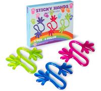 Cikyner Manoplas de Plastilina para Niños, 3 Piezas de Manoplas de Plastilina Coloridas como Recuerdo de Fiesta, Mano de Goma, Juguetes de Manos Adhesivas para Premios de Clase, Fiesta de Cumpleaños