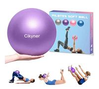 Cikyner Pelota Pilates Blanda, Pelota de Ejercicio pequeña 23-25cm Mini Pelota de Gimnasia con Pajita Inflable Adecuado para Pilates, Yoga, Entrenamiento de Cuerpo Completo y Mejora del Equilibrio