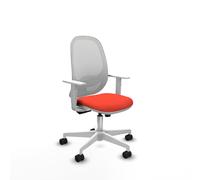 Cilanco blanca sincro malla blanca bali naranja oscuro brazos blancos base blanca ruedas 65mm nailon