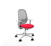 Cilanco blanca sincro malla gris bali rojo brazos blancos base blanca ruedas 65mm nailon