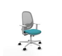 Cilanco blanca sincro malla gris bali turquesa brazos blancos base blanca ruedas 65mm nailon