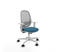 Cilanco blanca sincro malla gris bali verde petroleo brazos blancos base blanca ruedas 65mm nailon